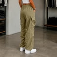 thumbnail image 6 of Womens Baggy Parachute High Waist Cargo Pants Multi Pocket, Elastic Waist, Adjustable Hem, Lightweight, Hiking Trousers, for Streetwear Travel Running,Outdoor, 6 of 6