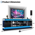 thumbnail image 2 of Blotout 81" TV Stand with LED Lights & Power Outlet for 90/85/80 Inch TV, Modern Gaming Entertainment Center with High Gloss Cabinet, Media TV Console for Living Room, Black, 2 of 8