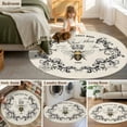 thumbnail image 5 of Round Rug 4Ft, Vintage Farmhouse Bee Soft Non-Slip Washable Felt Carpet Pad, Animal on Letter Area Rugs for Living Room Bedroom Kids Room, 5 of 9