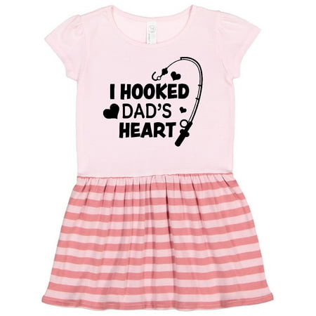 

Inktastic I Hooked Dad s Heart with Fishing Rod Gift Toddler Girl Dress