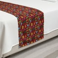 thumbnail image 2 of Dino Bed Runner, Rhythmic Repetition of Funny T-Rex Cartoon Monsters Prehistoric, Decorative Accent Bedding Scarf for Hotels Homes and Guestrooms, Twin, Ruby and Multicolor, by Ambesonne, 2 of 2