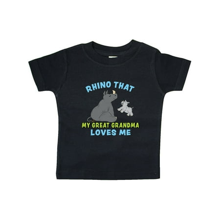 

Inktastic Rhino That My Great Grandma Loves Me with Cute Rhinos Gift Baby Boy or Baby Girl T-Shirt