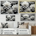 thumbnail image 4 of Designart "Essential Beauty In Black And White Mums I" Mums Floater Framed Wall Art Prints, 4 of 5