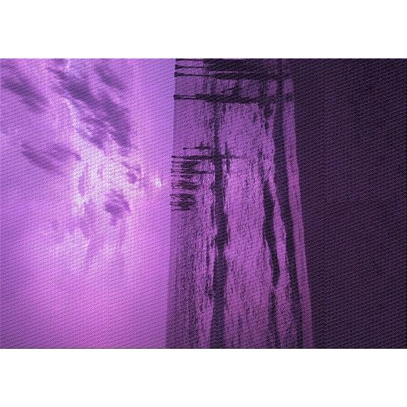 Ahgly Company Machine Washable Indoor Rectangle Transitional Purple Iris Purple Area Rugs, 8' x 10'