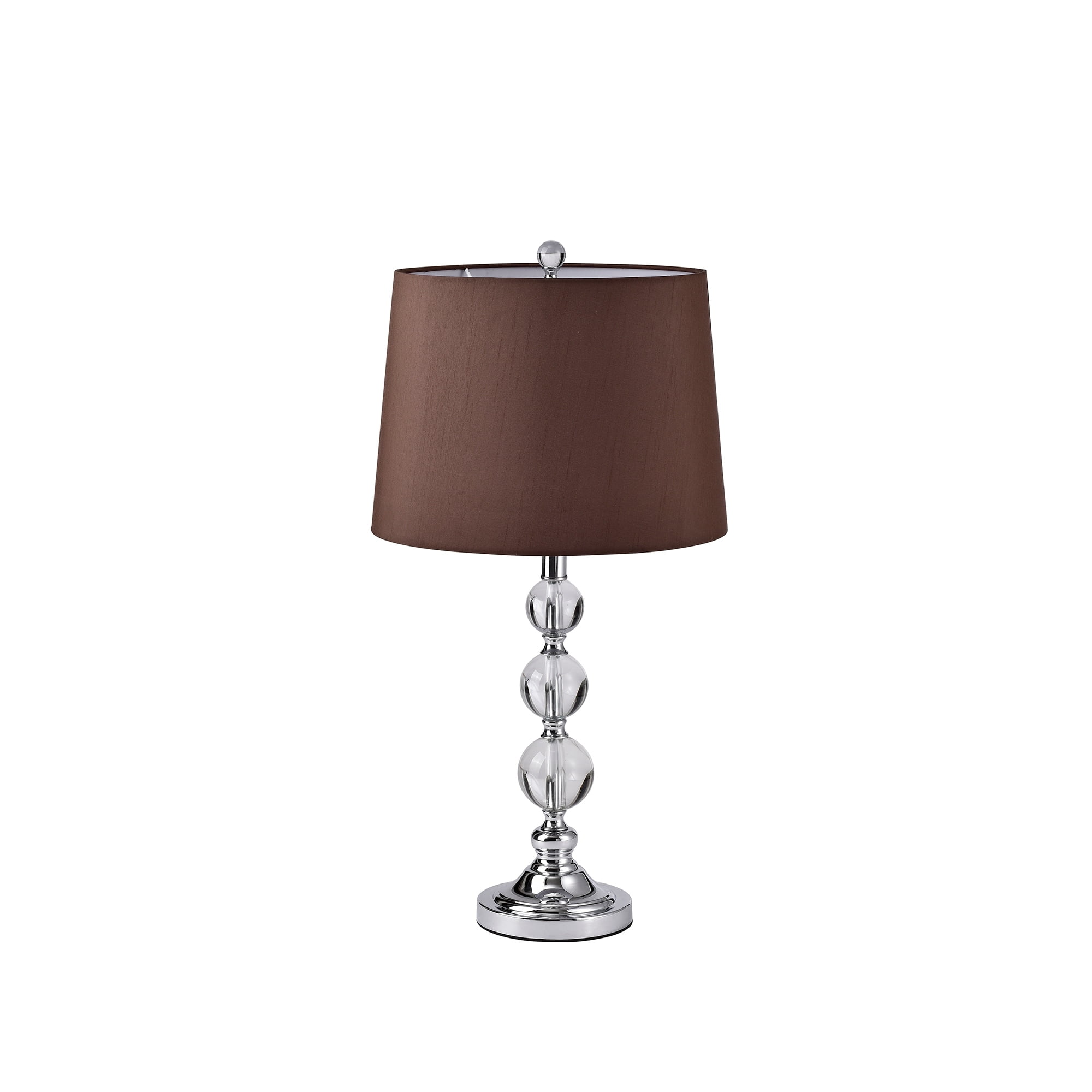 Aisha Chrome 1-Light Metal & Crystal Table Lamp with Fabric Drum Shade