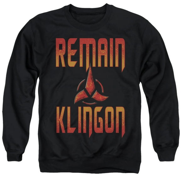 Star Trek Discovery Remain Klingon Adult Crewneck Sweatshirt Black