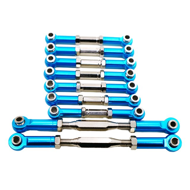 Varilla de tracción 9 piezas Bewildely para 1/10 WLtoys K949 RC Car S Performance color azul