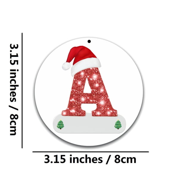 Ornamentos Colgantes Personalizados Del Alfabeto Del Árbol de Navidad, Acrílico 8cm Bricolaje para Regalo Y Decoración de Fiesta Ornamentos Del Árbol de Navidad