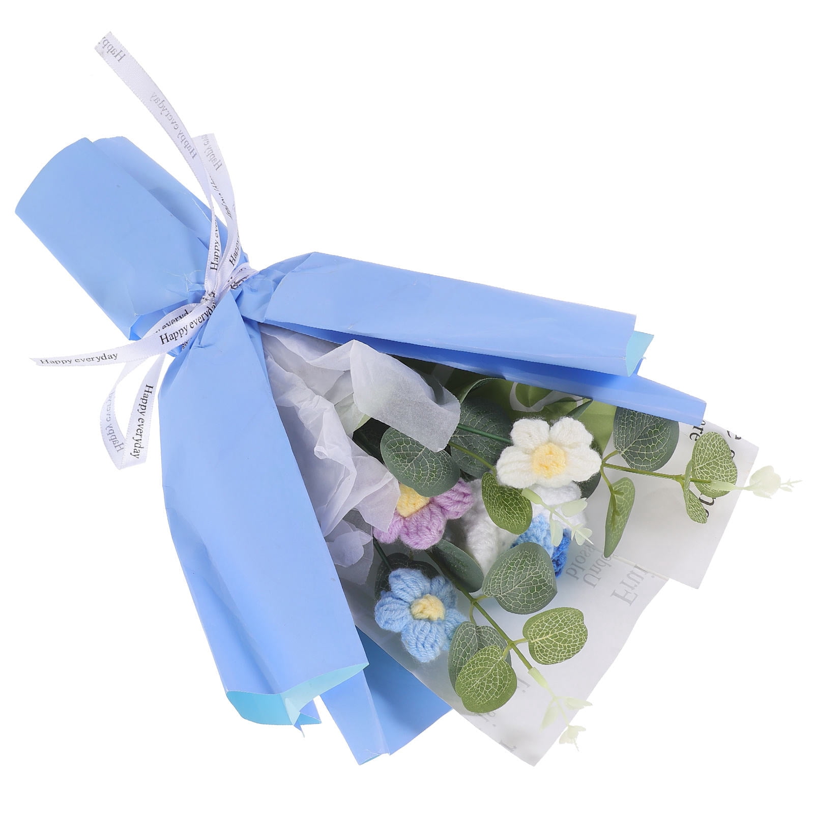 CTIRCHIU Crochet Flower Bouquet Decorative Floral Ornament for Home Decor, Party, Graduation & Special Celebration