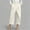 Beige, variant on Women's Plus Size High Waisted Wrap Front Cropped Wide Leg Pants with Decorative Buttons - Structured Stretch Trousers for Office or Dressy Casual Outings