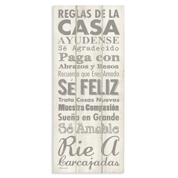 Stupell Industries Rustic Lodge Reglas De La Casa Regulaciones Frase Motivacional Canvas Art, 17 x 40, by Stephanie Workman Marrott
