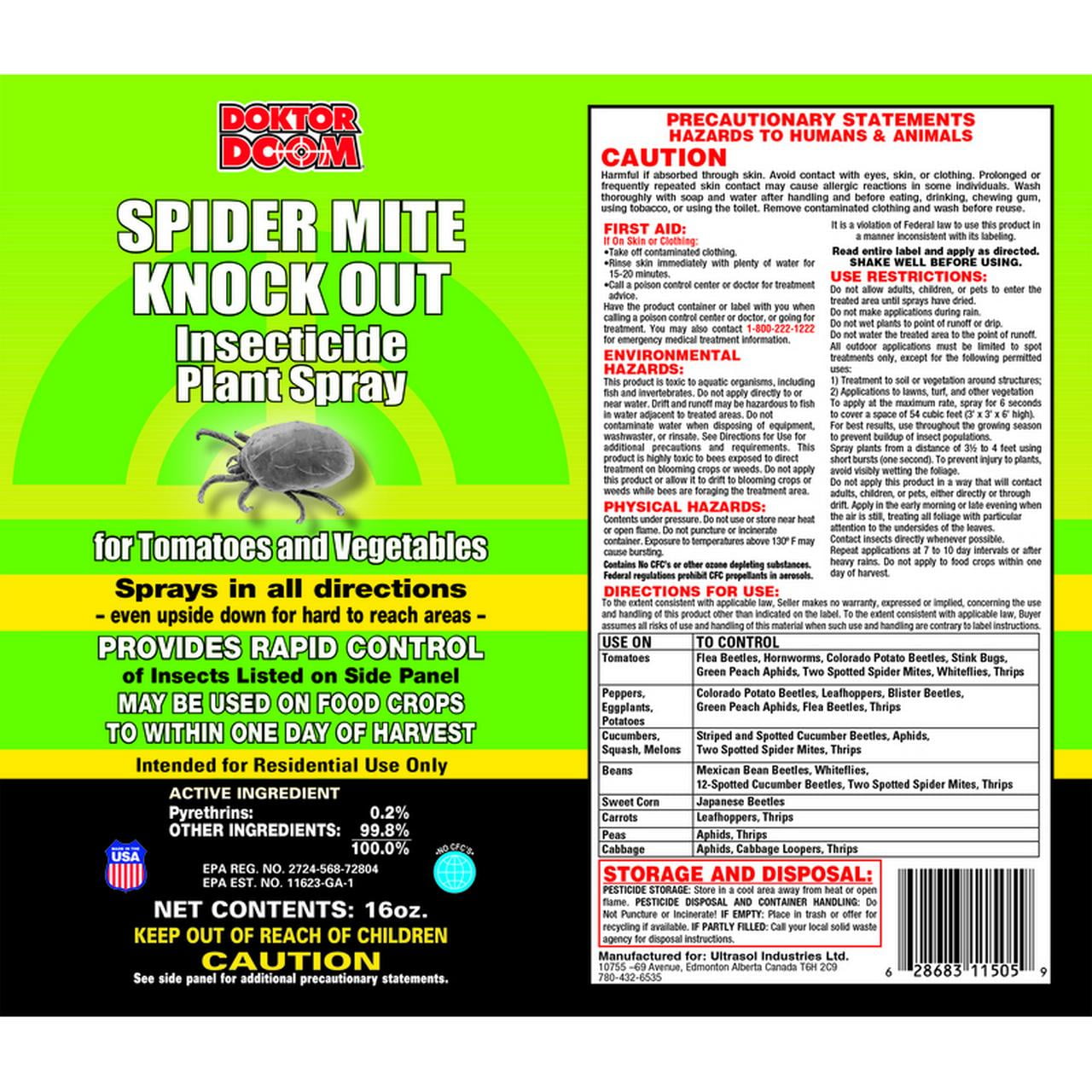 Doktor Doom Spider Mite Knock Out Insect Killer Spray 16 oz