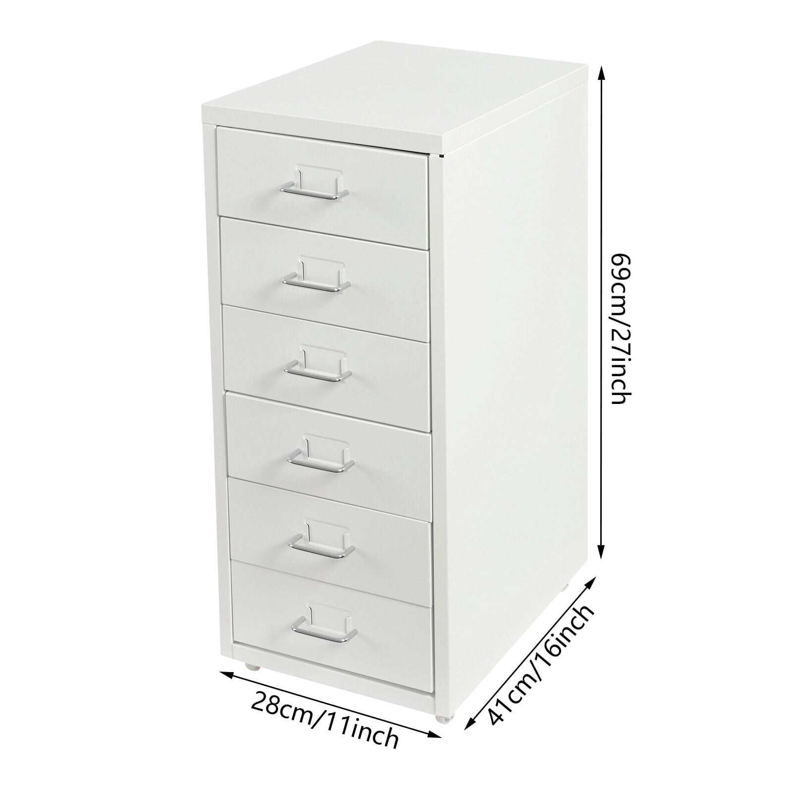 TFCFL 6 Drawers Filing Cabinet Metal Vertical File Cabinet Lockable Storage Cabinet Organizer with 4 Wheels