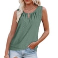 thumbnail image 6 of Women's Fashion Round Neck Sleeveless Tank Top, Solid Color Casual Top for Summer and Layering,Army Green,M, 6 of 8