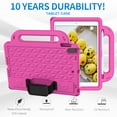 thumbnail image 6 of Kids Friendly Handle Case for iPad 9th/ 8th/ 7th Generation, Case for iPad 10.2-Inch 2021/ 2020/ 2019 with Kickstand Hand/ Shoulder Strap Heavy Duty Protection Tablet Case Cover, Rose, 6 of 8