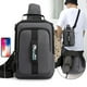 thumbnail image 1 of Mochila bandolera para hombre y mujer, con orificio para auriculares, ideal para senderismo, acampada y viajes al aire libre. Elegante sistema de transporte con USB., 1 of 6