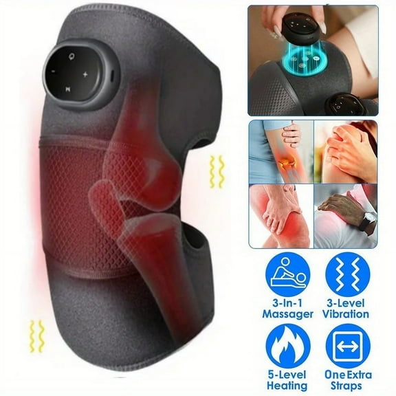 Cordless Heated Knee Brace, 3-In-1 Heated Knee Elbow Shoulder Brace Wrap, Knee Warmers with Multiple Heating Modes, Knee Wrap Support