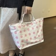 thumbnail image 6 of Women Polka Dot Transparent Tote Handbag, Waterproof Lightweight Large Capacity Shopping Bag, Sturdy Handle Casual Shoulder Bag for Beach Travel Daily Errands, 6 of 8