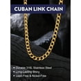 thumbnail image 6 of Bandmax 6MM Cuban Link Chain Necklace for Men Women Stainless Steel 14K Gold Plated Flat Curb Chain 26 Inches Rapper Biker Hip Hop Mens Jewelry for Birthday Gift, 6 of 9