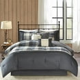 thumbnail image 5 of Pemberly Row Modern 7 Piece Herringbone Comforter Set in Gray, 5 of 8