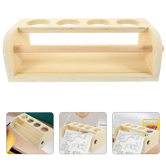 RENACLIPY Khaki Wood Artist Easel with Paper Roll Holder for Drawing Painting and Sketching Supplies