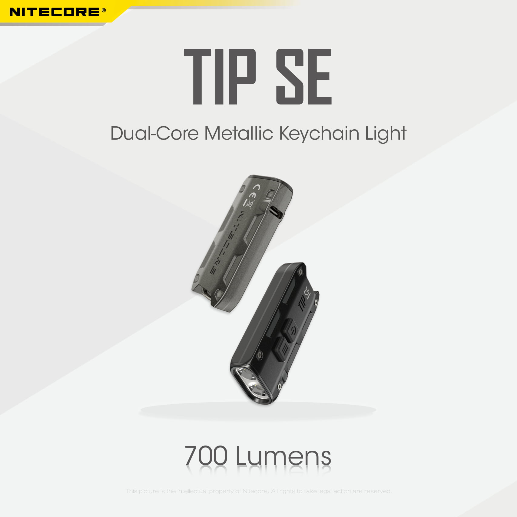 Nitecore TIP USB Rechargeable Keychain Light Silver w/USB Cable 360 Lumens 