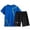 #01-Blue, variant on Boys Quick Dry Athletic Short-Sleeve T- Shirt and Active Mesh Shorts Set Summer Outifts for Kids