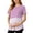 Pink, variant on Women's Double Layer Nursing Tops Striped Lift-Up Short Sleeve Breastfeeding Blouse Casual Maternity Tees
