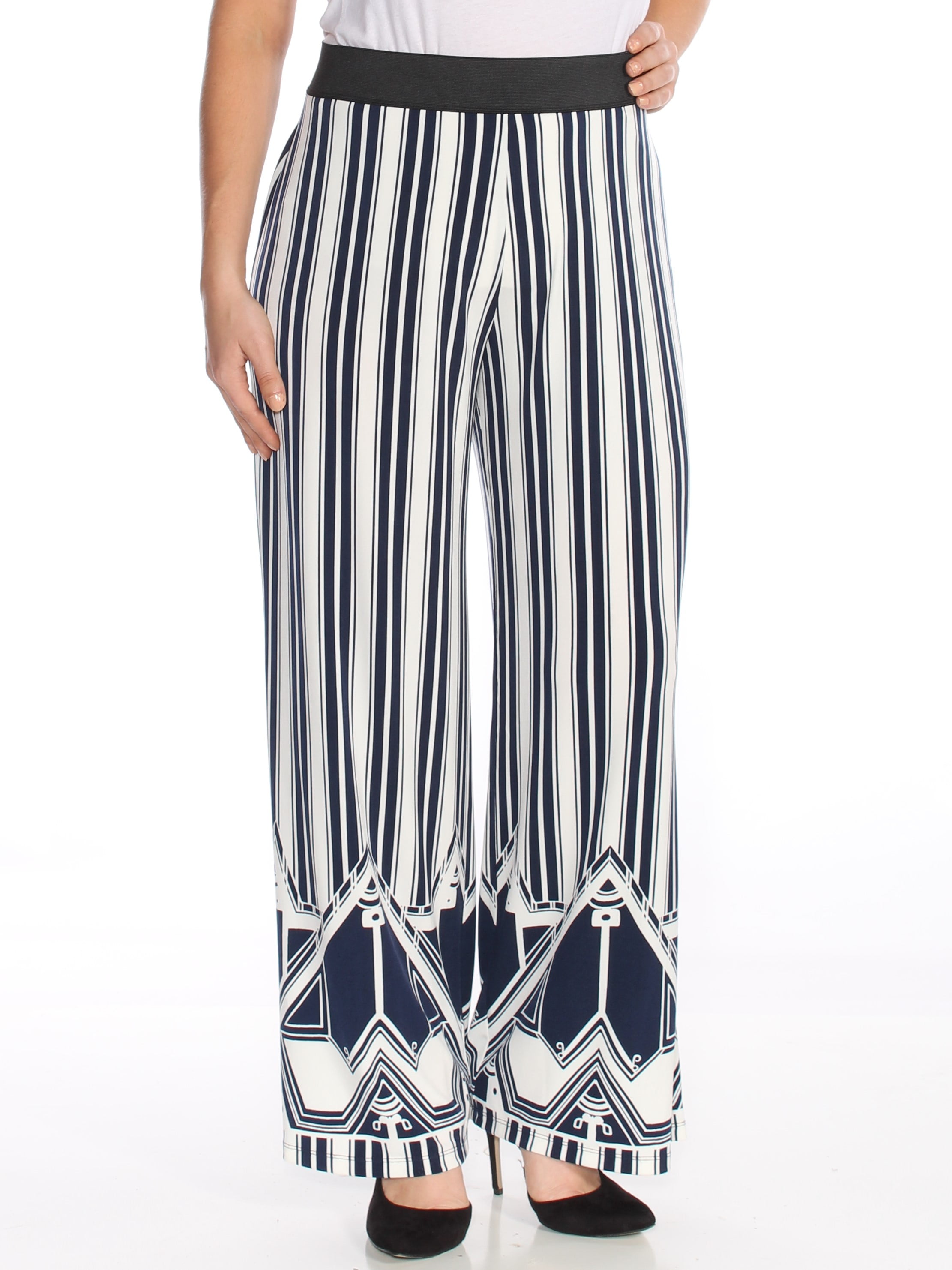 black striped wide leg pants