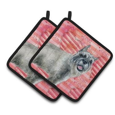 Caroline's Treasures Schnauzer Love Pair of Pot Holders