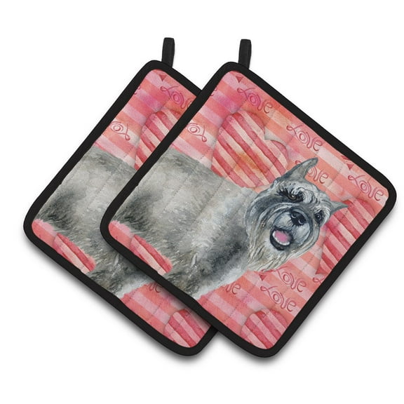 Caroline's Treasures Schnauzer Love Pair of Pot Holders