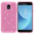 thumbnail image 2 of Cute Glitter Phone Case for Samsung Galaxy J3 (2018),Galaxy J3 Achieve/J3 Star Case,Express Prime 3/SM-J337A Bling Shock Proof [Screen Protector] Silicone Cover for&nbsp;Girls Women - Hot Pink, 2 of 4
