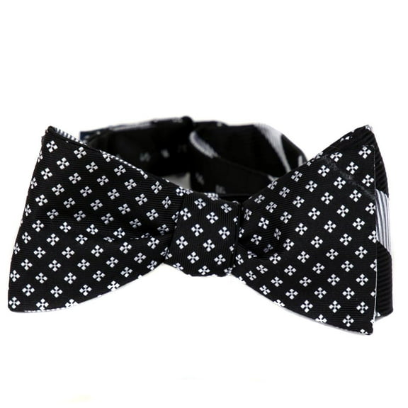 BuyYourTies - FBTZ-R-75 - Mens Aficionado 2 Sided Self Tie Bow Tie - Black