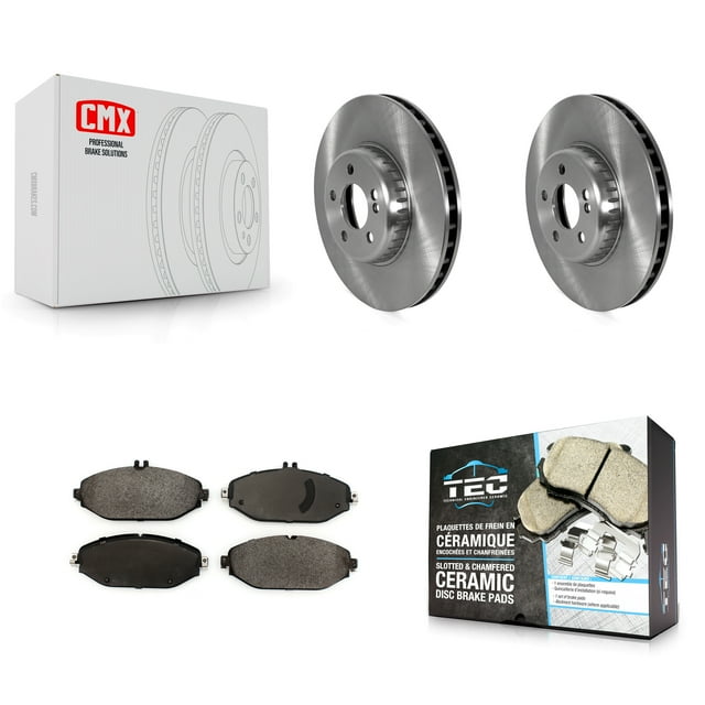 Transit Auto Front Disc Brake Rotors and Ceramic Pads Kit for Car 2015-2021 Mercedes-Benz C300 Without Sport Package K8T-104218