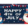 thumbnail image 3 of Cartoon Patriotic Banner Happy 4th of July Decorative Design Stars Stripes Celebration Banner for Independence Day Party Outdoor Decoration Holiday Event, 3 of 7