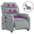 thumbnail image 3 of Sillón reclinable eléctrico para masajes VidaXL, tela gris claro, 3 of 9