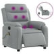 thumbnail image 3 of Sillón reclinable eléctrico para masajes VidaXL, tela gris claro, 3 of 9