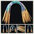 thumbnail image 2 of 18pcs Multicolor Tube Circular Carbonized Bamboo Double Pointed Knitting Needles Convenient & Smooth, 2 of 5