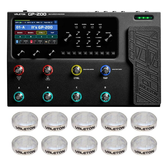 Pedal procesador multiefectos Valeton GP-200 con extras