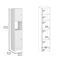 thumbnail image 7 of Nmkwnr 2 Door Storage Cabinet with 4 Inner Shelves and 1 Open Shelf, 69" H Storage Cabinet for Living Room, Bathroom, White, 7 of 7