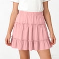 thumbnail image 6 of NAISIBABY Girls Tiered Skirt, High Rise A-Line Ruffles Casual Flowy Summer Pleatd Mini Skirt Pink Size 7-8, 6 of 6