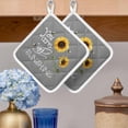 thumbnail image 2 of Sunflowers Pot Holders for Kitchen Heatproof Potholder, 5 Pack Modern Bee You Are My Sunshine Grey Hot Pads Multipurpose Oven Pads Cloth Potholders Trivet for Cooking Baking, 2 of 8
