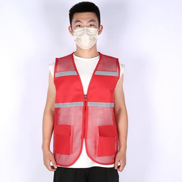 Chaleco de malla reflectante transpirable ropa de trabajo para hombres y mujeres chaleco publicitario suelto de verano y otoño para voluntarios temporada de caballos imprimible