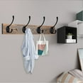 thumbnail image 7 of Futeen 2 Pack Wall Mounted Wooden Coat Rack with 4 Black Zinc alloy Hooks, 7 of 7