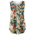 thumbnail image 6 of Summer Saving Usmisi Tank Tops Floral Round Neck Sleeveless T Shirts for Women Button Down Loose Flowy Pleated Swing Vest Tunic Multicolor M Up to 65% off, 6 of 7