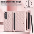 thumbnail image 5 of TECH CIRCLE for Samsung Galaxy Z Fold 4 Wallet Case with S Pen Holder, Premium Leather Magnetic Clasp Kickstand Crossbody Lanyard Wrist Strip Shockproof Stylish Protective Cover,Rosegold, 5 of 9