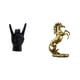 thumbnail image 1 of Estatua del gesto de la roca,Estatuas y figuras de dedos con gestos de música rock,Esculturas de resina con estantes modernos y creativos,Estatua del caballo,Estatua de caballo de pie hecha a, 1 of 8