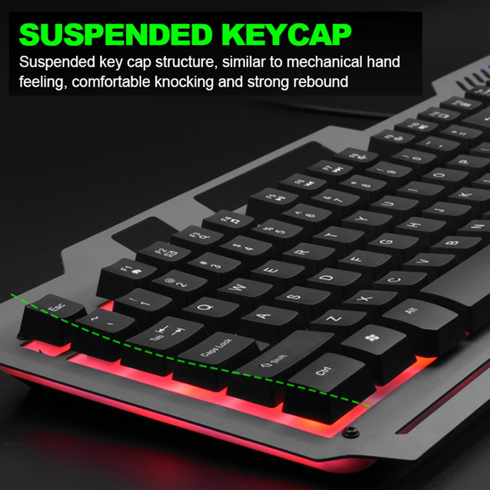 YZEGDCH Computer Mice Gaming wireless 2.4G keyboard and Mouse Set to computer Multimedia Gamer,Red