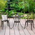 thumbnail image 3 of Costway 3pcs Outdoor Set Cast Aluminum Patio Bistro Attached Removable Ice Bucket, 3 of 10