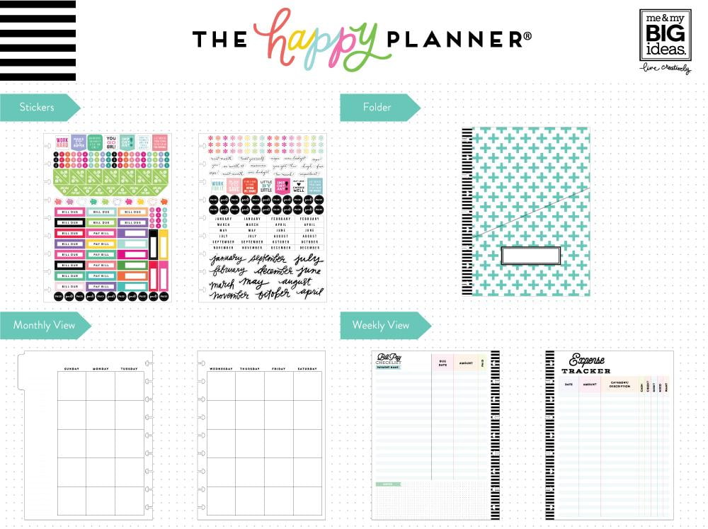 Me & My Big Ideas The The Happy Planner Paper Budget Multicolor